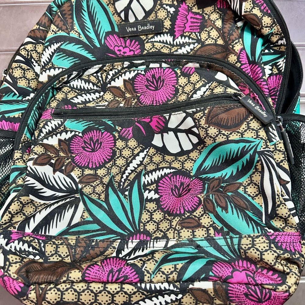 Vera Bradley Canyon Road Lighten up Essential Backpack - Pink, Teal, Brown